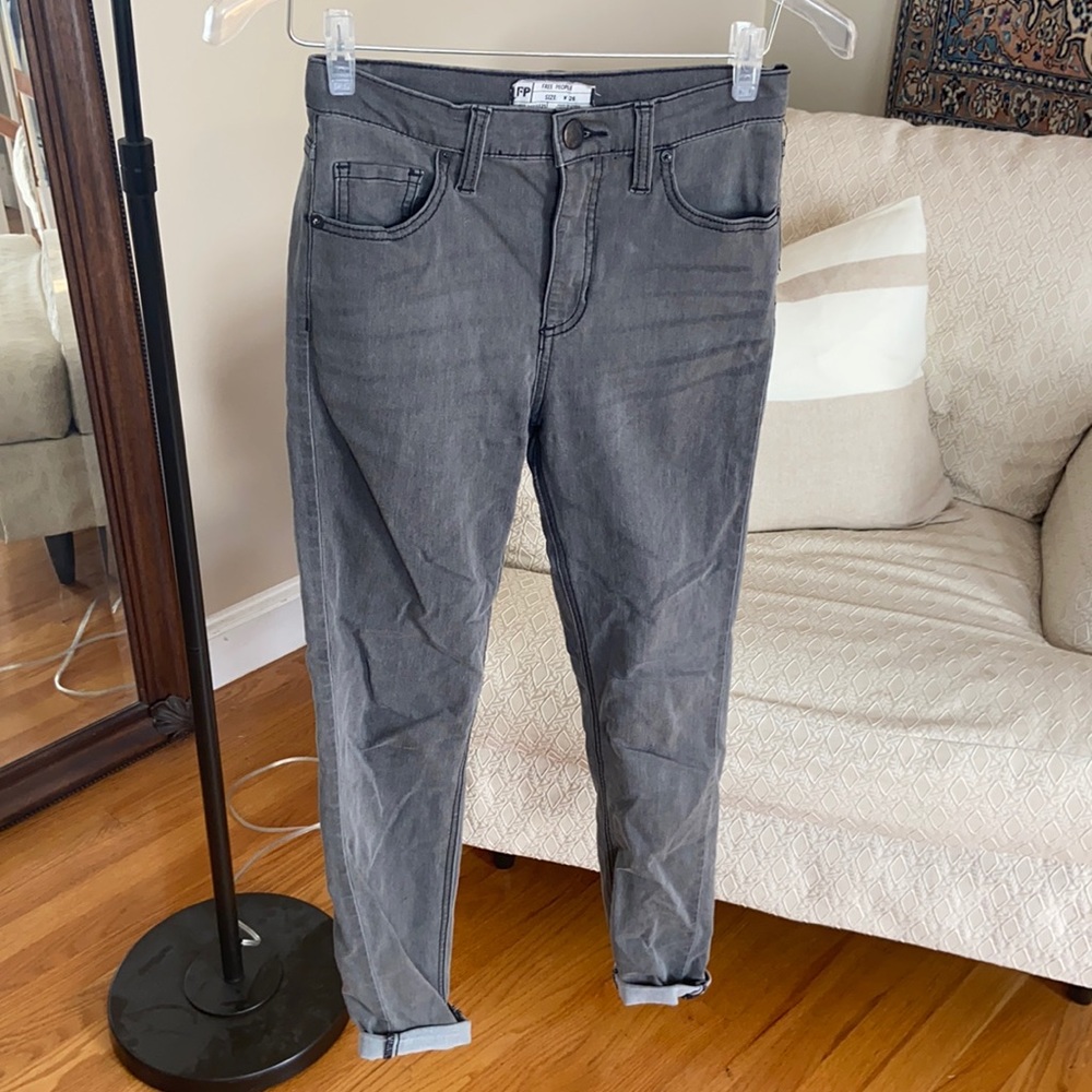 Free people Grey high waisted jeans